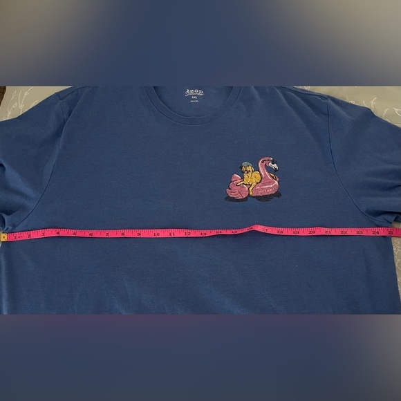 EUC Men’s IZOD Saltwater Blue Short Sleeve Tee w/Dog in Pool Graphic; Size XXL - Picture 7 of 8